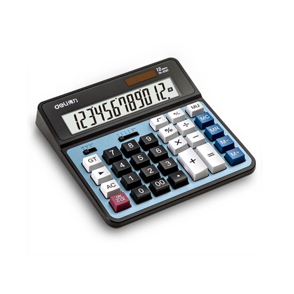 Desktop Calculator Accounting Battery Solar Dual Power Supply 12 Digit Calculator Bank Office Business