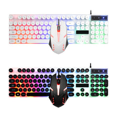 Rainbow Backlit USB Wired 104Key Mechanical Keyboard and 1600 DPI LED Mouse Combo