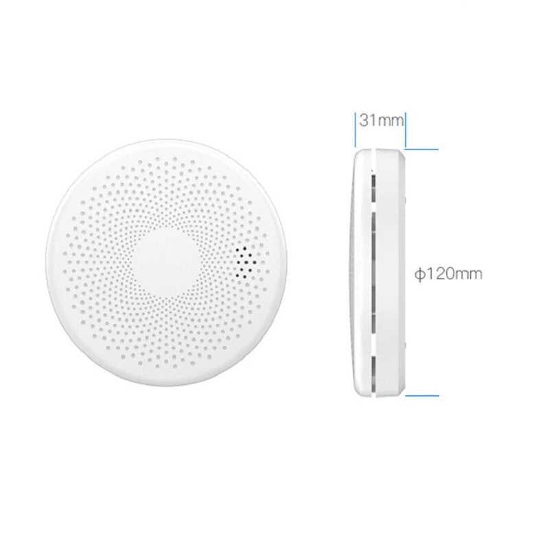 WiFi 2 In 1 Smoke Detector Carbon Monoxide Detector Fire Alarm Sensor Wireless Security System Smart Life Tuya App Control for Smart Home