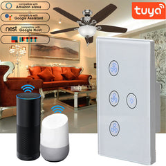 Smart Wifi Fan Light Switch US Standard Ceiling Fan Speed Control Phone App Remote Control Switch Works with Amazon Alexa Google Home