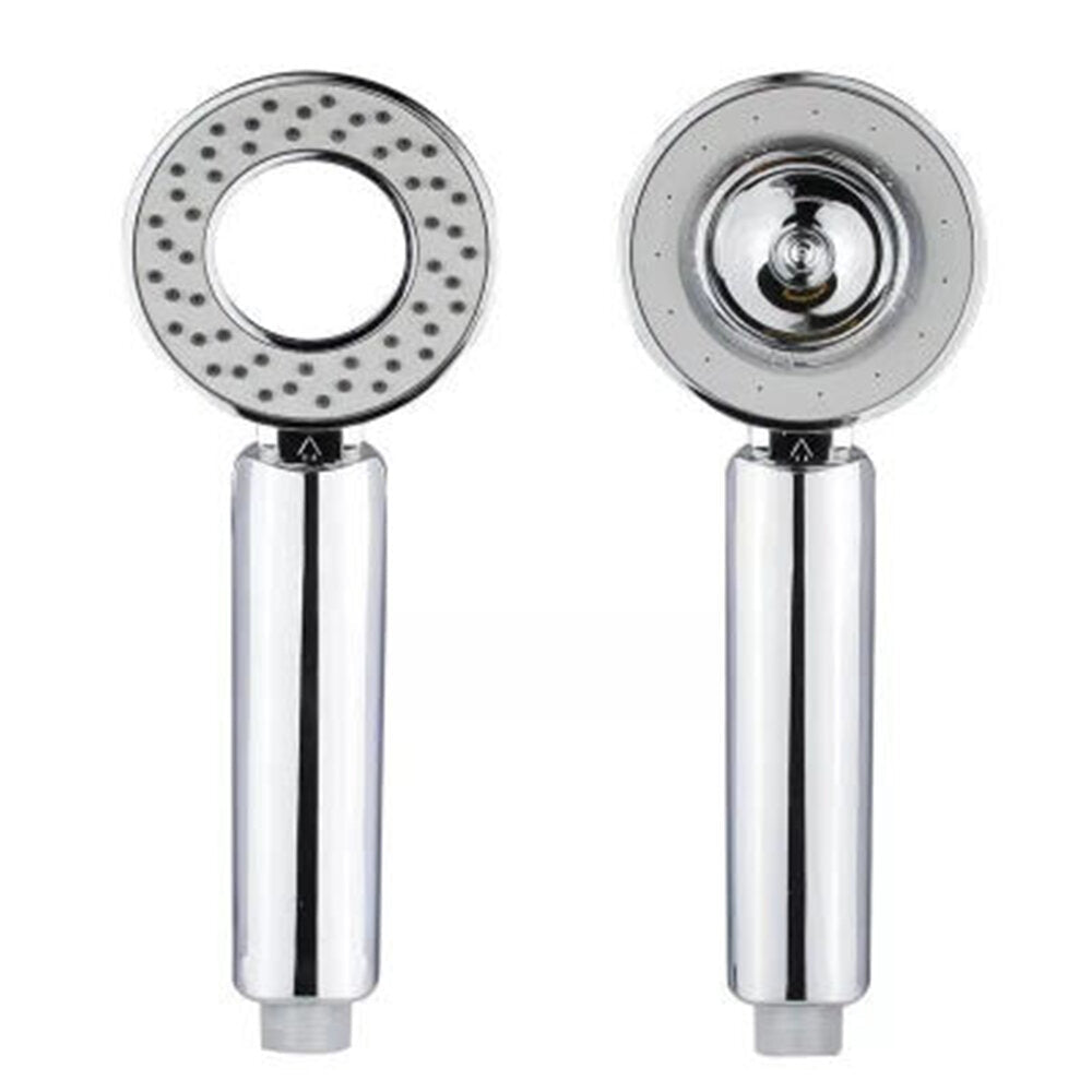 Double-sided Dual Function Shower Head Water Saving Round ABS Chrome Booster Bath High Pressure Handheld Hand