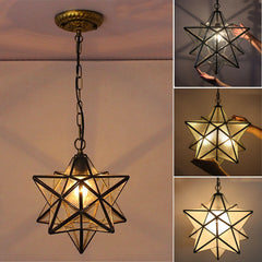 Star Glass Pendant Light Chandelier Light Modern Ceiling Lamp Fixture Decor