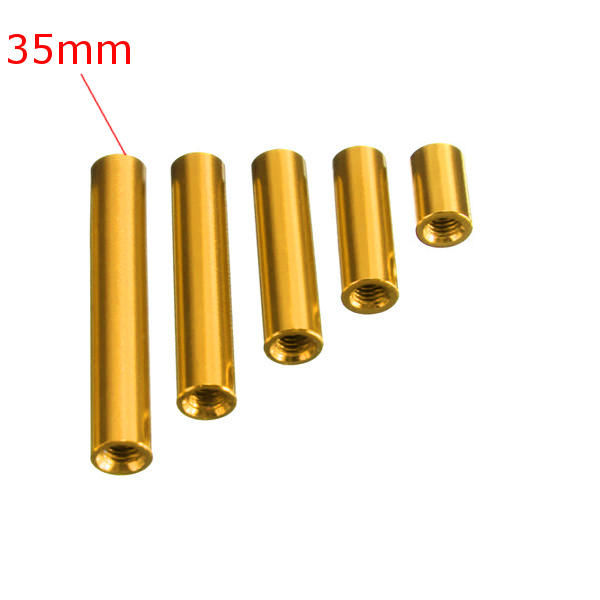 M3 Aluminum Alloy Standoff Studs 10-35mm Gold Round PCB Board Spacers Standoffs 10pcs