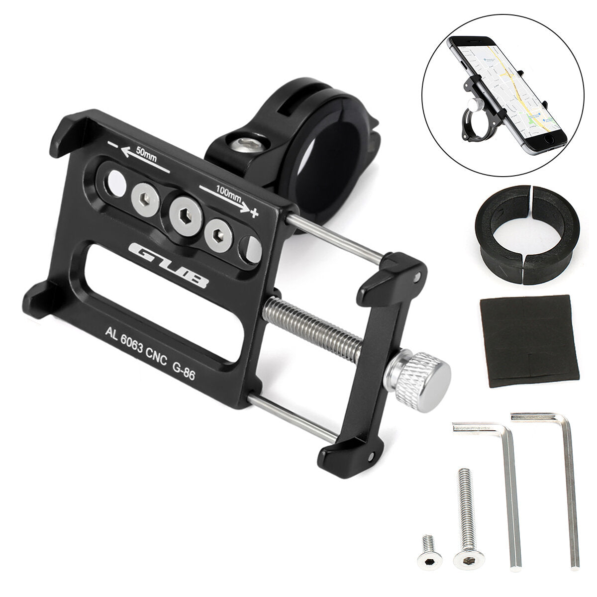 Bike Phone Holder Adjustable Quick Release Bicycle Phone Mount for 3.5-6.2inch Phone Cycling