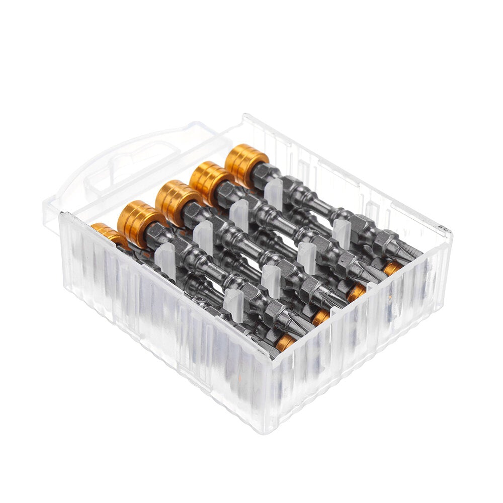 10Pcs S2 Alloy Steel Magnetic Cross Screwdriver Bit High Hardness Electric Strong Screwdriver Magnetic Ring Bit Set