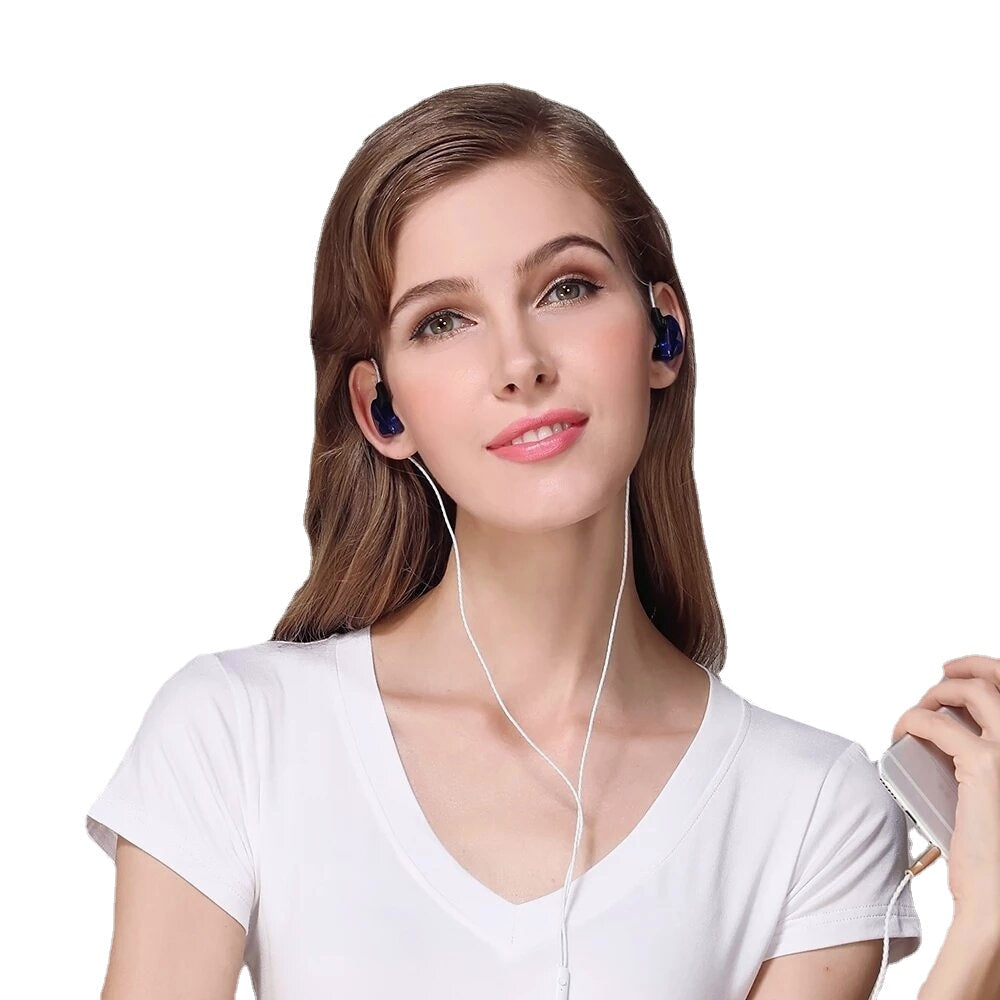Wired Earphone Stereo Bass Noise Reduction 10MM Dynamic Earbuds 3.5MM In-Ear Sports Headset with HD Mic