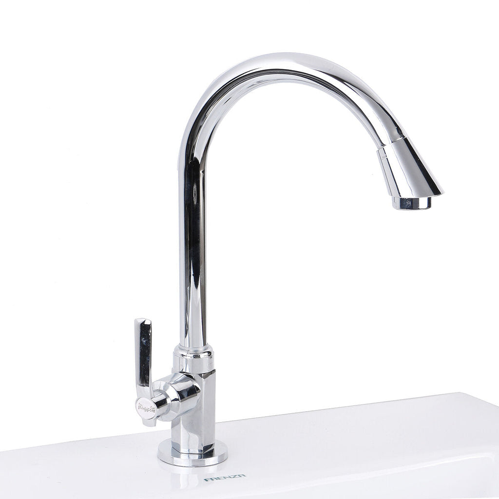 Kitchen Faucet Water-Saving Single-cold Vertical Wash Basin Stainless Steel Large Curved Universal