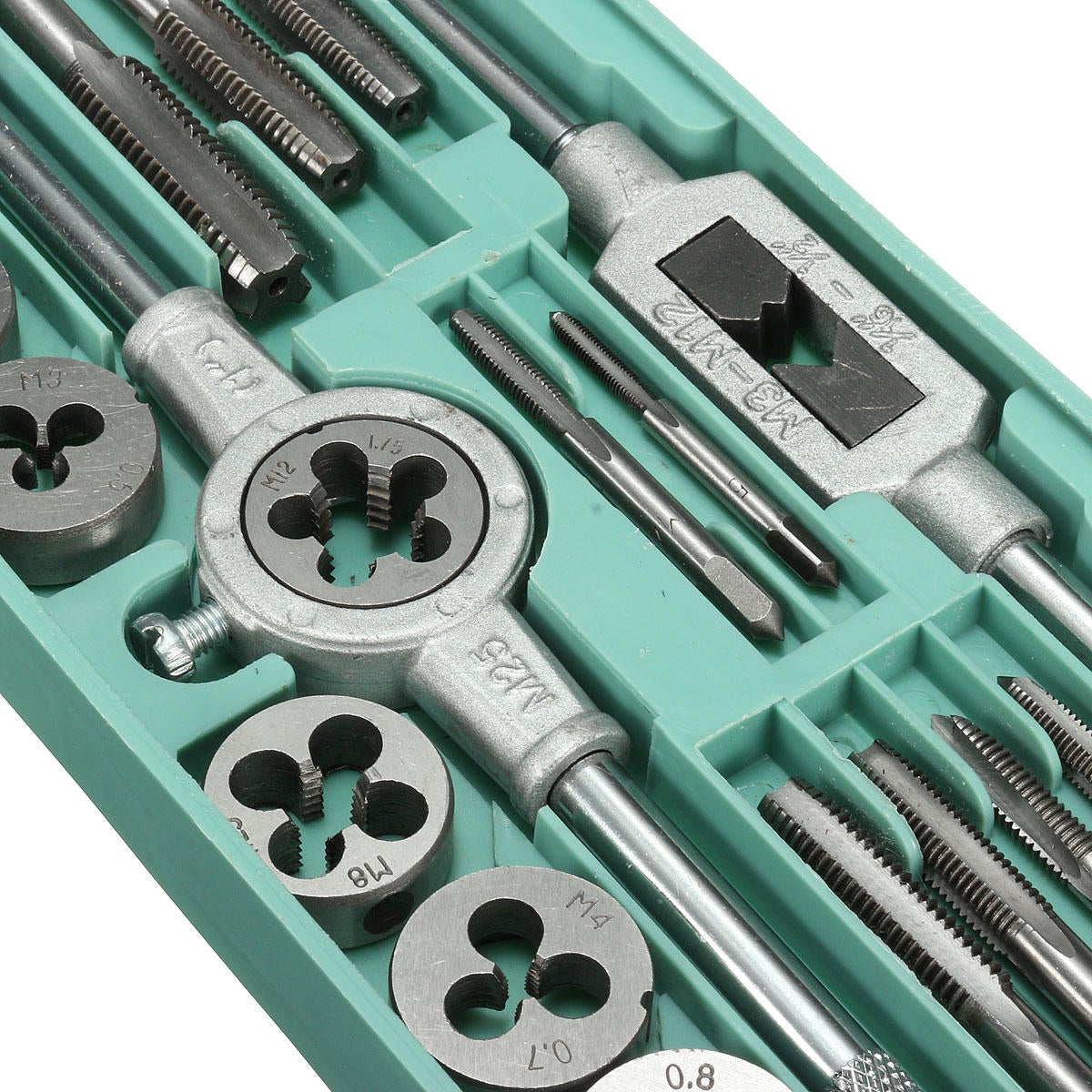 20pcs Metric Screw Tap Wrench and Die Pro Set M3-M12 Nut Bolt Alloy Metal Tool