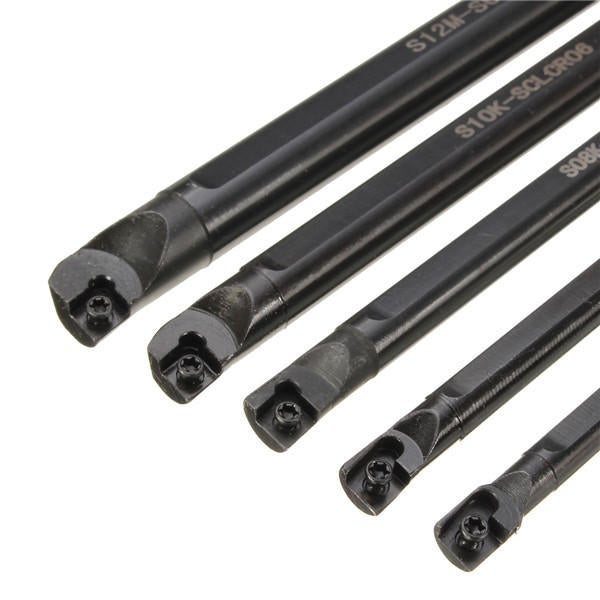 5pcs 6/7/8/10/12mm Lathe Boring Bar Tunring Tool With 5pcs CCMT0602 Insert