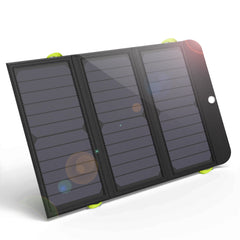 21W Solar Charger with 10000mAh Battery, 3 USB Ports(USB-C and USB-A) SunPower Solar Panel Power Bank For Outdoor Camping