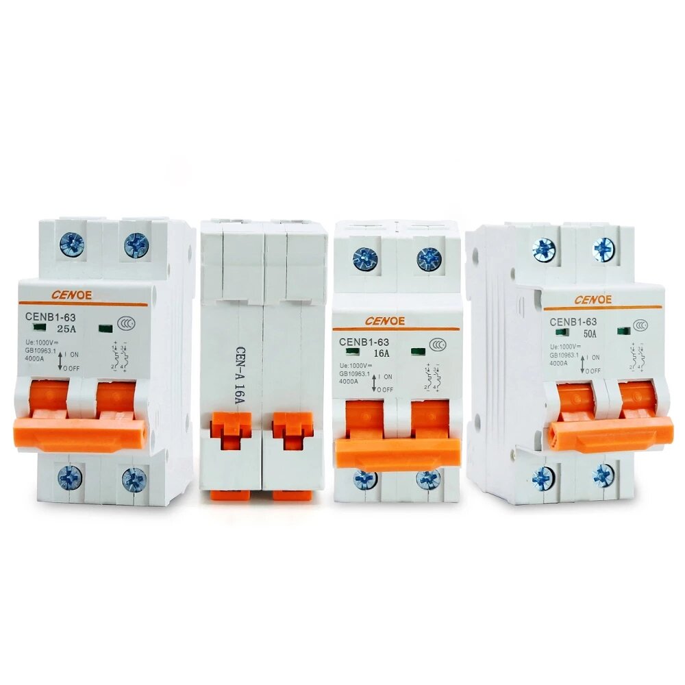 Solar Mini Circuit Breakers MCB Breakers with Short-circuit and Overload Protection Have1000V 10A 16A 25A 32A 40A 50A 63A