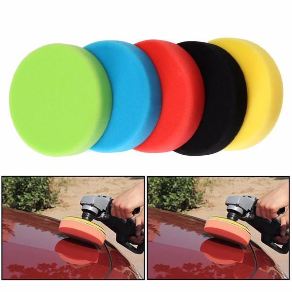 5pcs 6 Inch Flat Sponge Buffing Polishing Pad Kit For Car Polisher