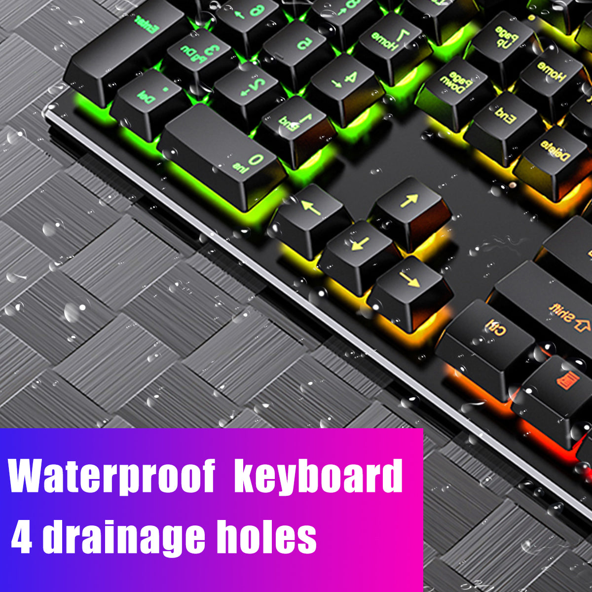 104 Keys USB Wired Gaming Keyboard and Mouse Set Waterproof Silent/Sound Changing Backlight Mouse for Computer Desktop Notebook