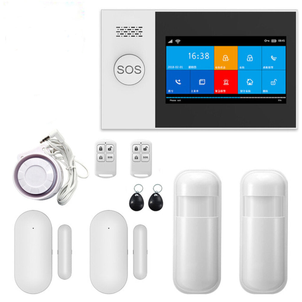 Security Alarm WiFi GSM Alarm System for 4.3inch Home Support Tuya APP Call/SMS Remote Contorl
