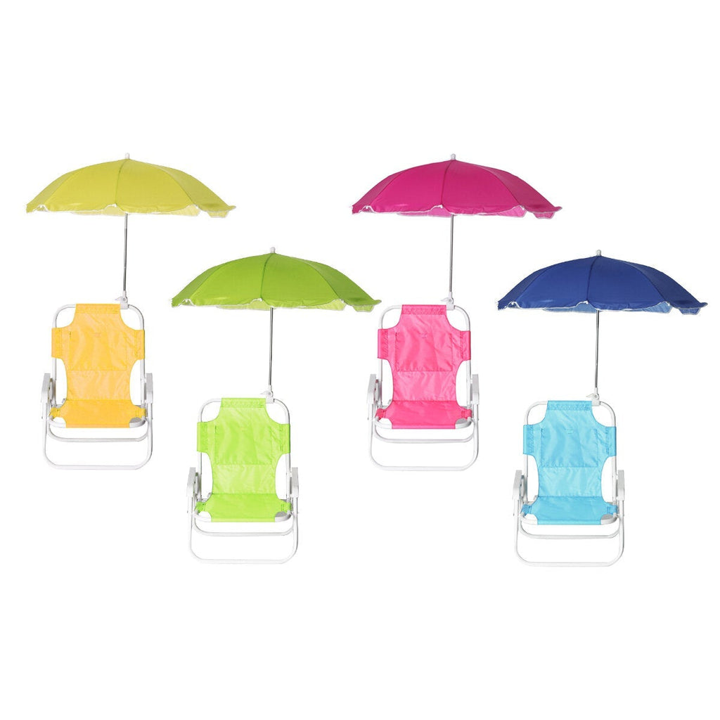 Outdoor Child Beach Chair Folding Chair with Umbrella and behind pocket