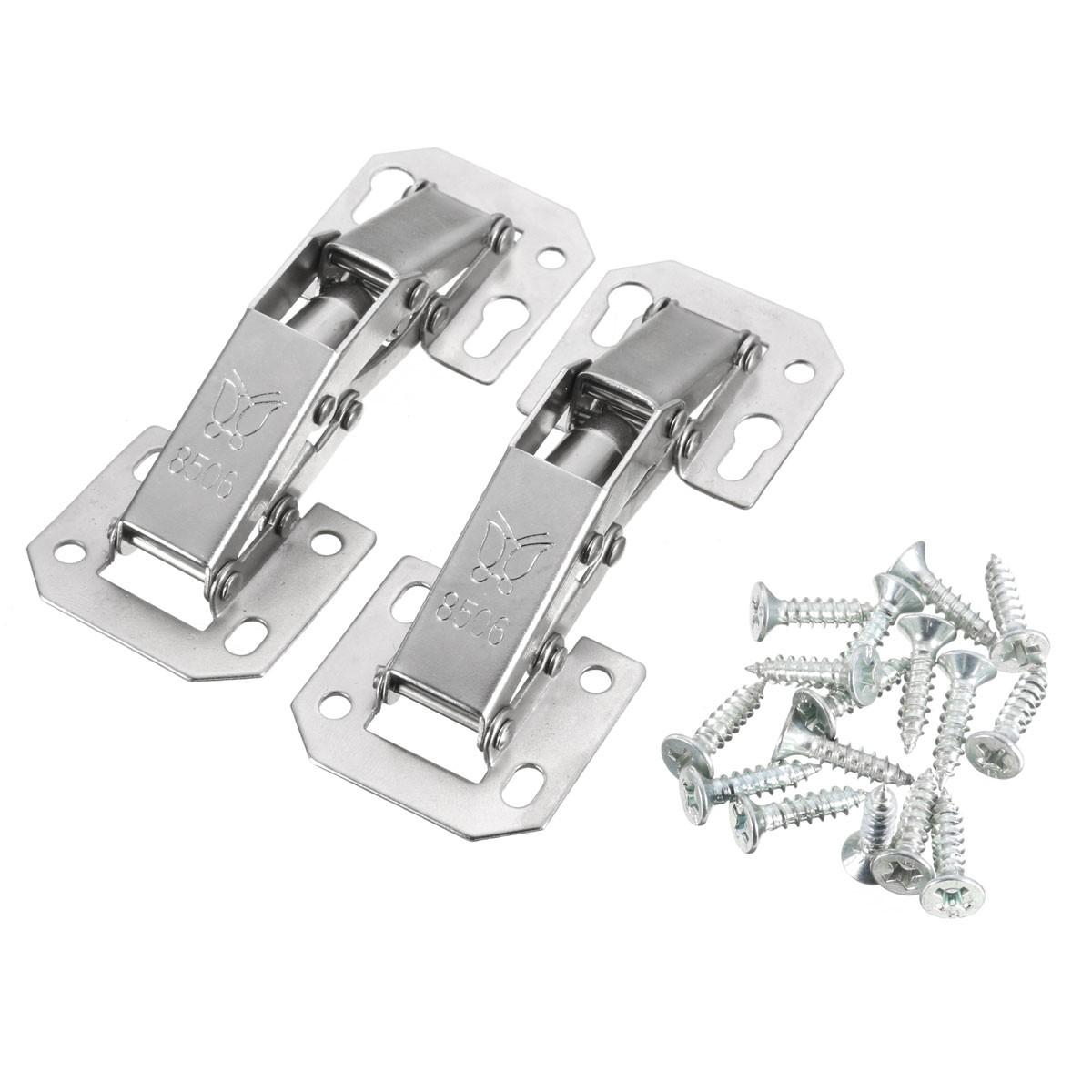 2pcs Cabinet Bridge Hinge Cupboard Door Hinge 90 Easy Mount Concealed Cabinet Kitchen Cupboard Sprung Door Drawer Hinges