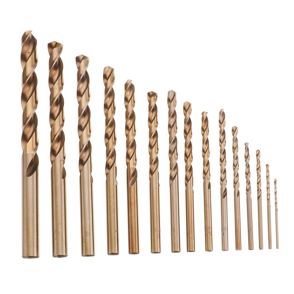 15pcs 1.5-10mm HSS M35 Cobalt Twist Drill Bit for Metal Stainless Steel Aluminium Copper