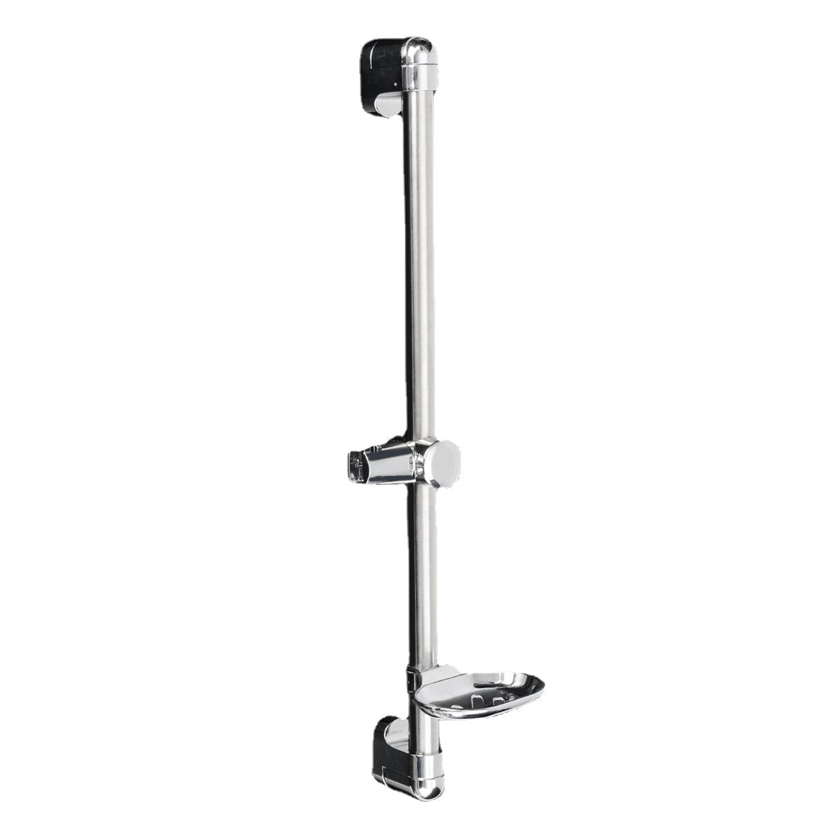 Stainless Steel Adjustable Riser Rail Bar Shower Stand Soap Head Towel Holder 610mm