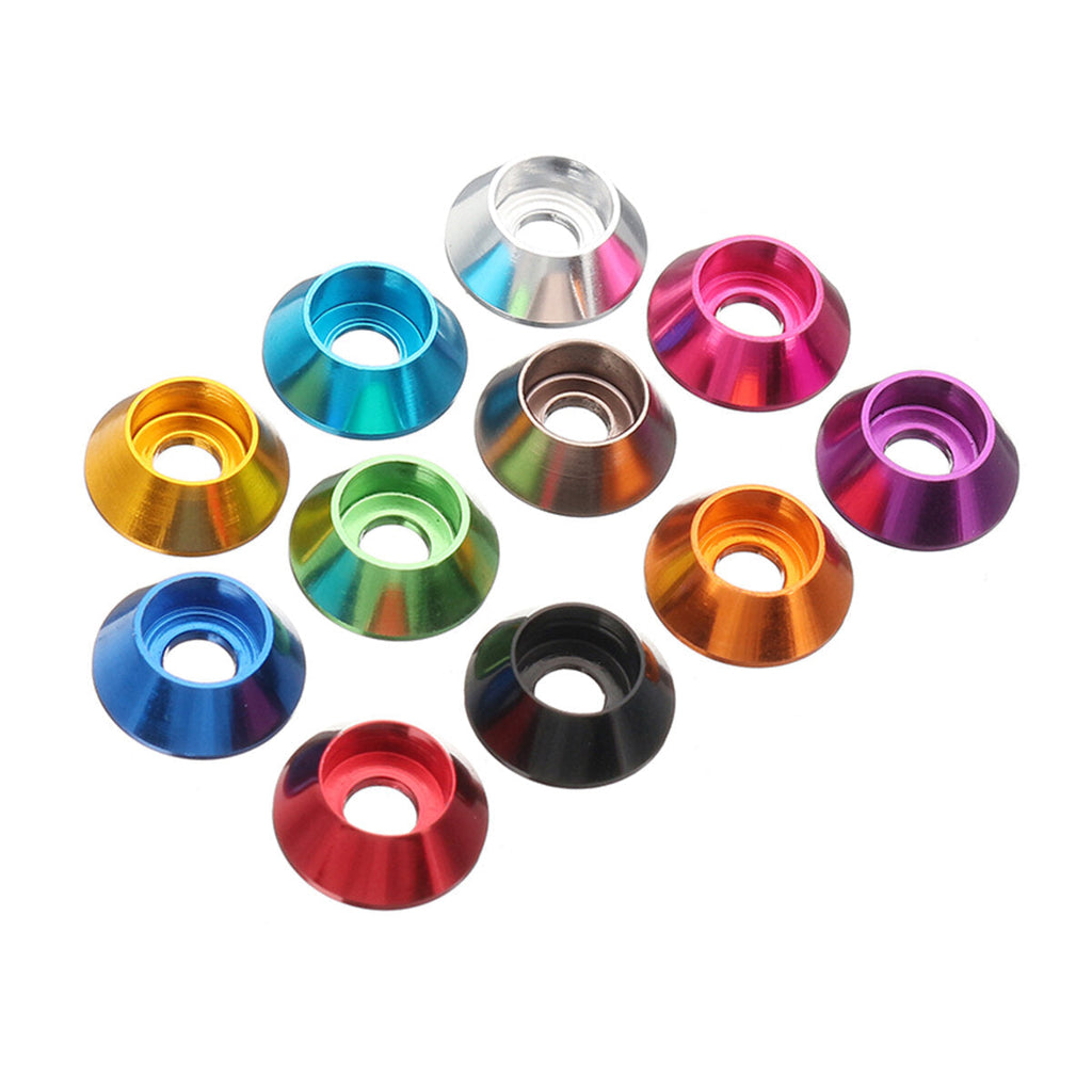 M4AN6 10Pcs M4 Cup Head Hex Screw Gasket Washer Nuts Aluminum Alloy Multicolor Optional