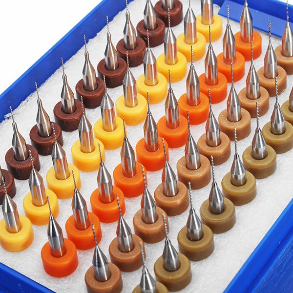 50pcs 0.25-0.45mm Tungsten Carbide Micro PCB Drill Bit Set for PCB Circuit Board