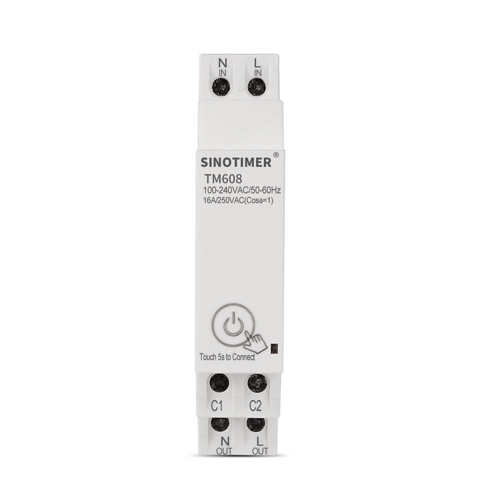 WiFi Smart Light Control Switch AC 110V 220V 16A 18mm Single Phase Digital Timer Remote with Energy Monitoring