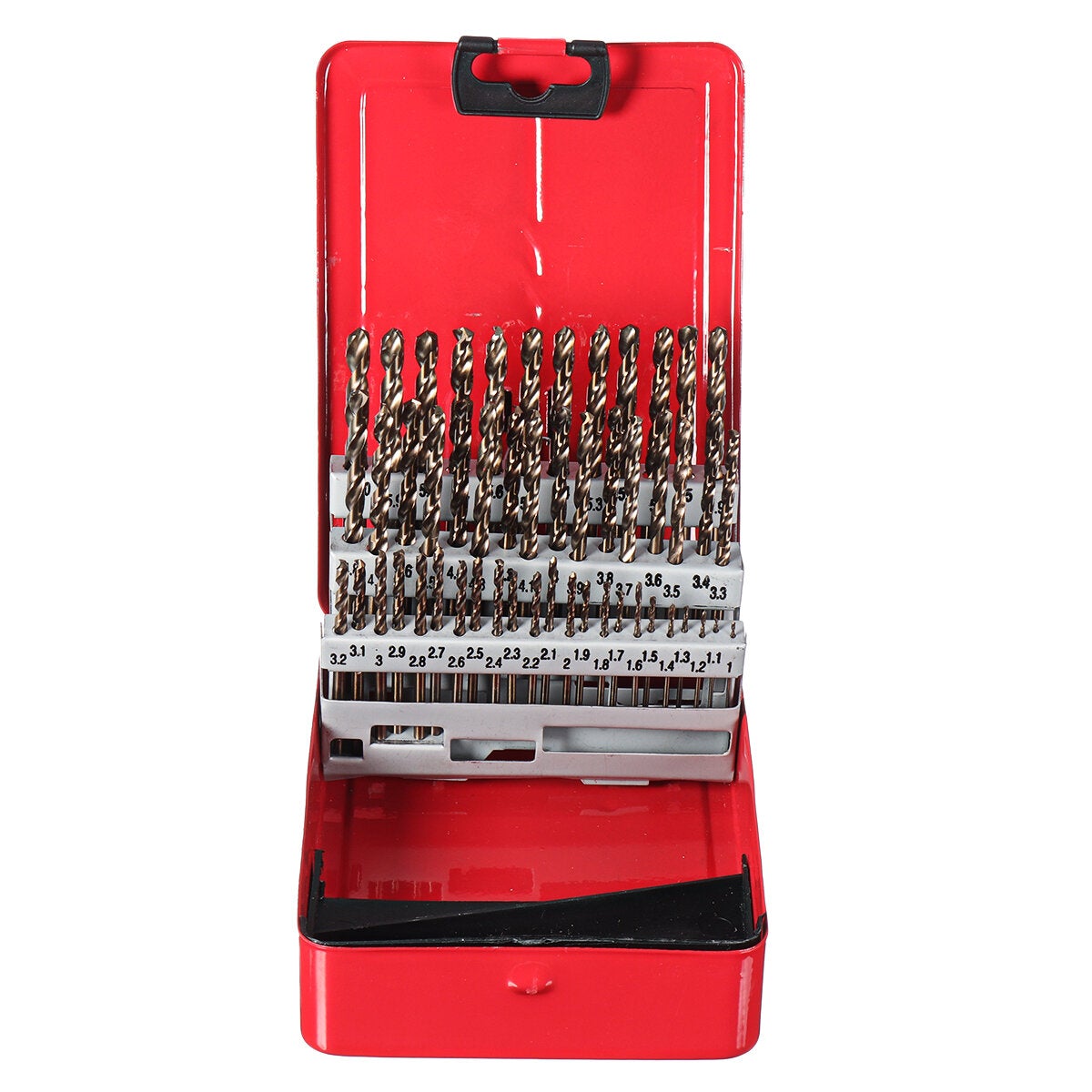 51Pcs 1-6mm M35 Cobalt Drill Bit Set HSS-Co Length Twist Drill Bits with Metal Case for Stainless Steel Wood Metal Drilling
