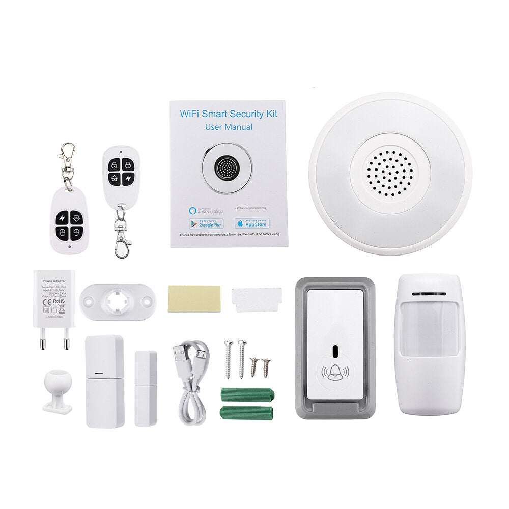 Wireless WiFi Cloud Smart Home Alarm Kit Gateway by Smart Life Tuya Smart App Control