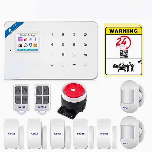 Smart WIFI GSM Security Alarm System Burglar Motion Detector Smoke Door Window Sensor Works with Alexa Home