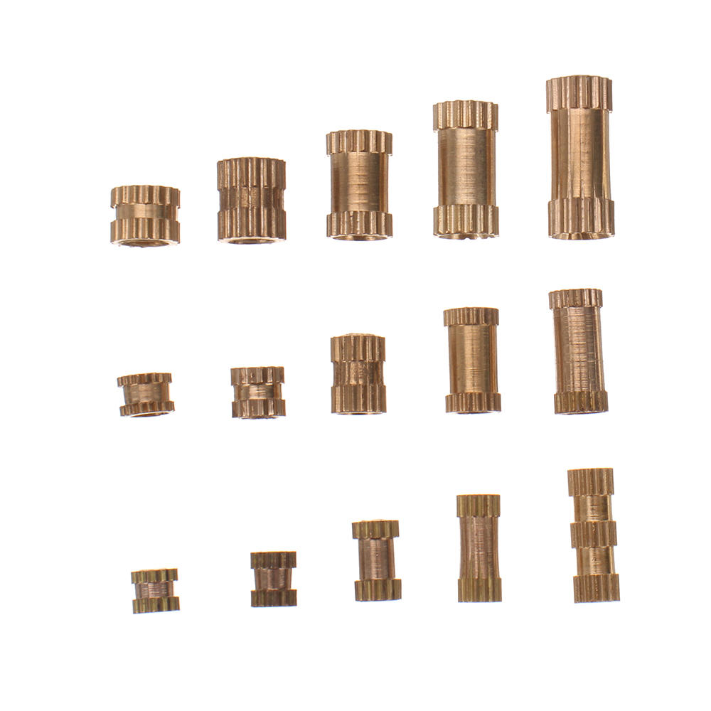 250pcs M2/M3/M4 Metric Threaded Brass Knurl Round Insert Nut Assortment Set