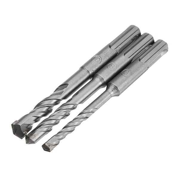3Pcs 6mm 8mm 10mm Electric Hammer Drill Bit Set 110mm Carbide Tip SDS Plus Shank Concrete Bits
