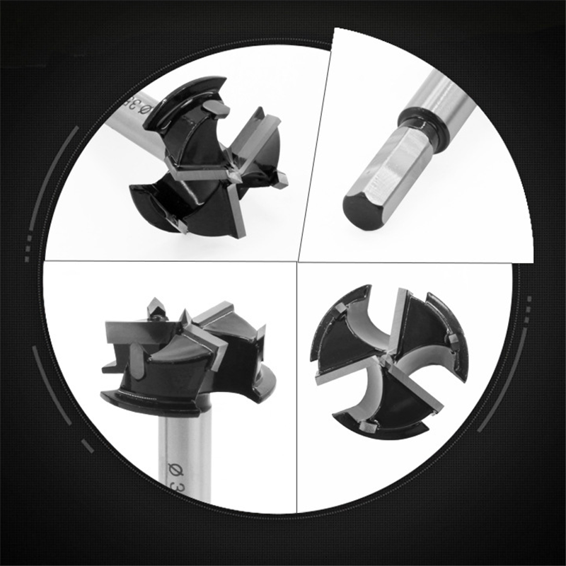 5PCS Upgrade 35mm 3 Flutes Carbide Tip Forstner Drill Bit Wood Auger Cutter Hole Saw For Power Tools