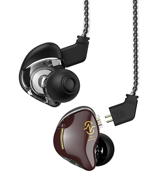 Coffee Bean in Ear Monitor Wired Earphone 1DD 10MM Dual Magnetic Hi-Fi Bass Sound Headset with Detachable Cable