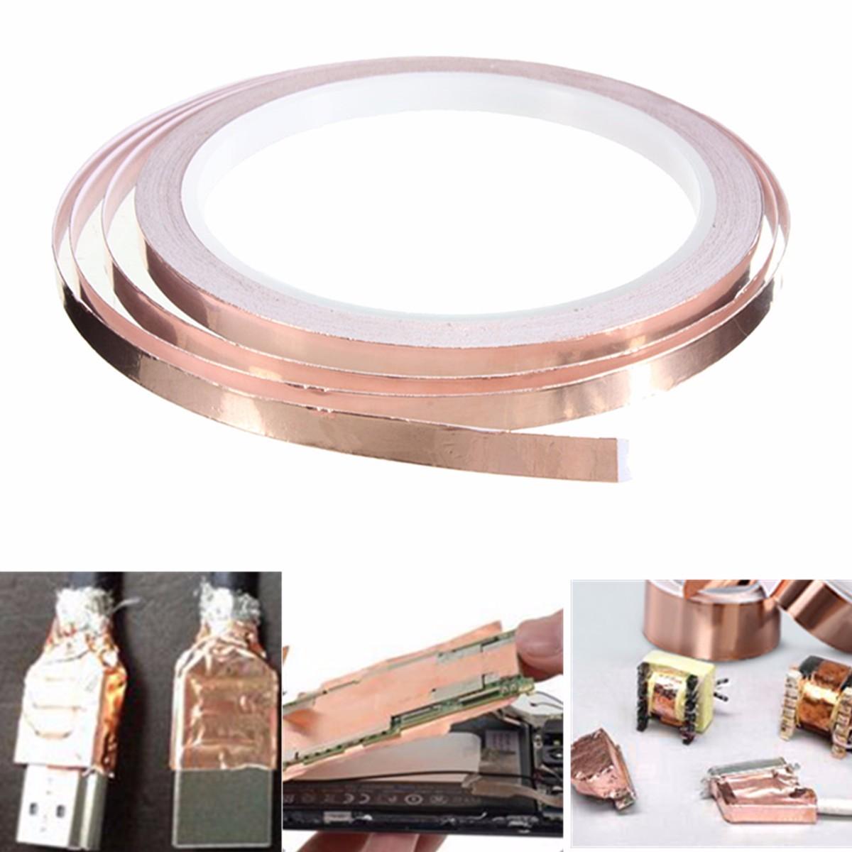 Foil Tape Single Sided Conductive Self Adhesive Copper Heat Insulation 6mm x10m
