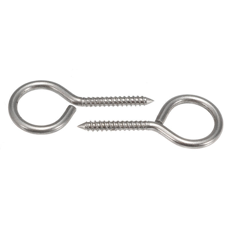 10Pcs M3 40mm 304 Stainless Steel Self Tapping Screw Eye Thread Eye Bolt Ring Hook