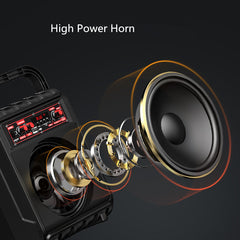 Bluetooth Speaker Portable Wireless Speaker Stereo Powerful Column Surround Sound Subwoofer Outdoor Speaker with Mic