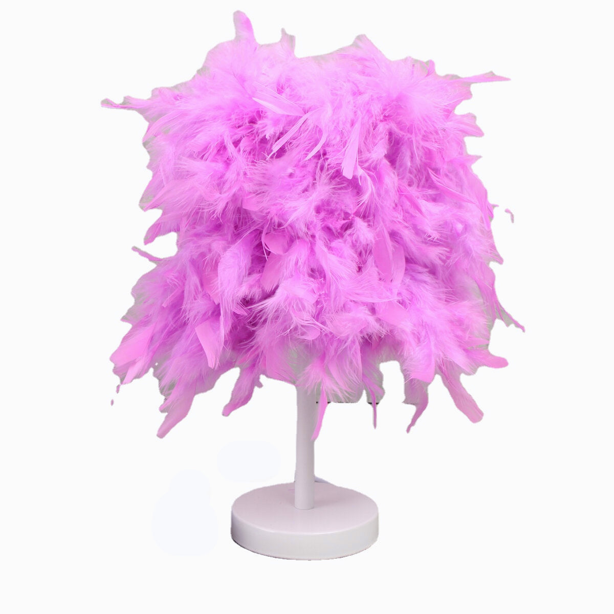 Colorful Feather Shade Table Lamp Bedside Desk Lamp Night Light Home Decor Gifts