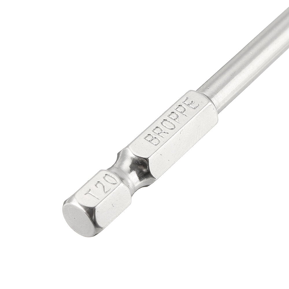 10Pcs S2 Alloy Steel T6-T40 100mm Magnetic Torx Screwdriver Bits 1/4 Inch Hex Shank