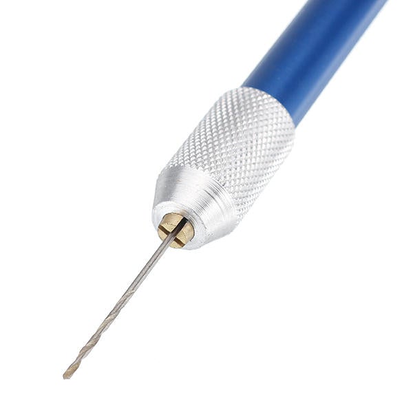 Mini 0.3-1.0mm Clamping Hand Drill with Keyless Chuck 20Pcs Twist Drill Bits