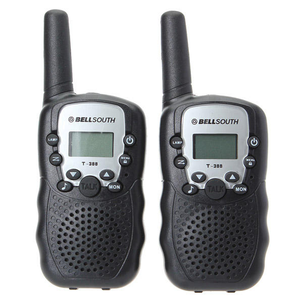 2pcs 0.5W UHF Auto Multi-Channels Mini Radios Walkie Talkie Black
