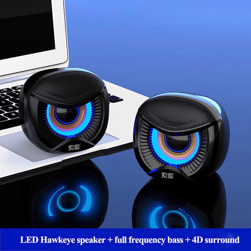 Mini Computer Speaker USB Wired Bluetooth Loudspeakers Speakers 4D Stereo Sound Surround Soundbox for PC Laptop Notebook