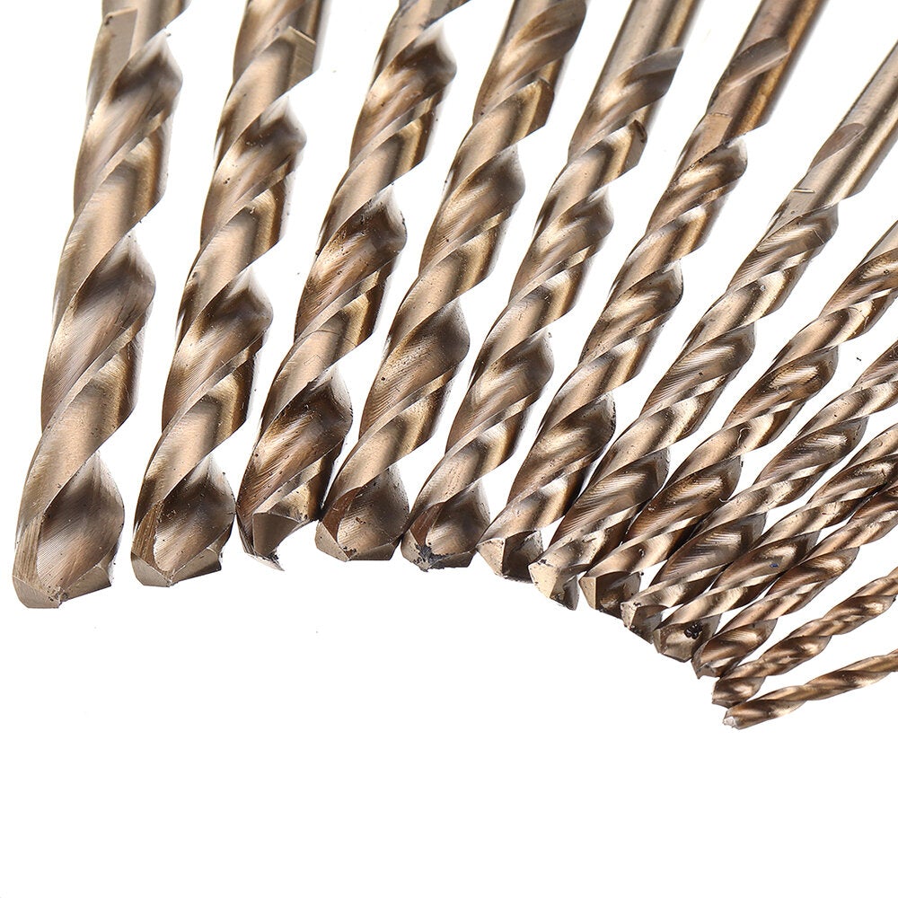 13Pcs M35 Cobalt Drill Bit Set 2-8mm HSS-Co Jobber Length Twist Drill Bits with Metal Case for Stainless Steel Wood Metal Drilling