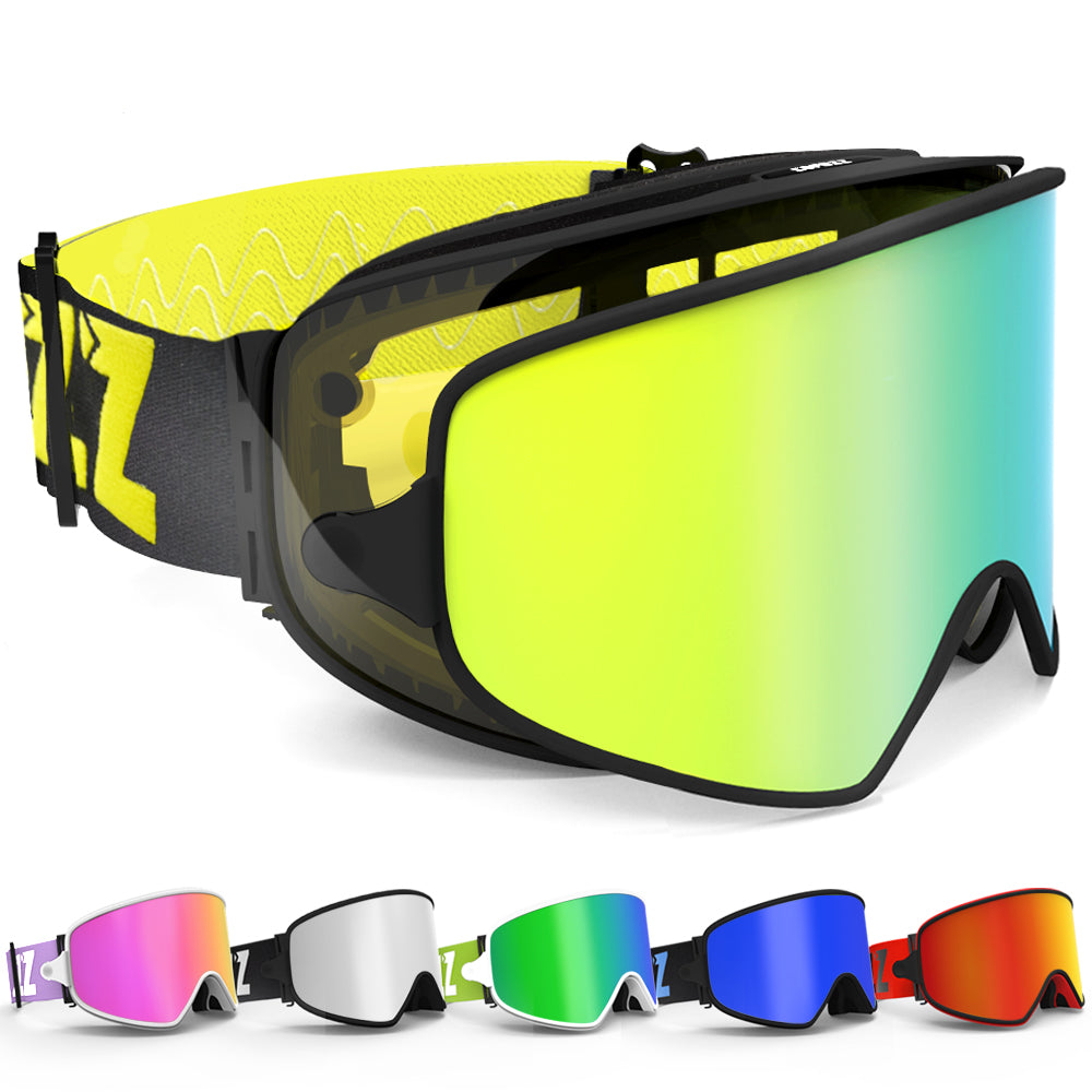 Ski 2in1 with Magnetic Lens for Night Anti-Fog UV400 Snowboard Men Women Glasses