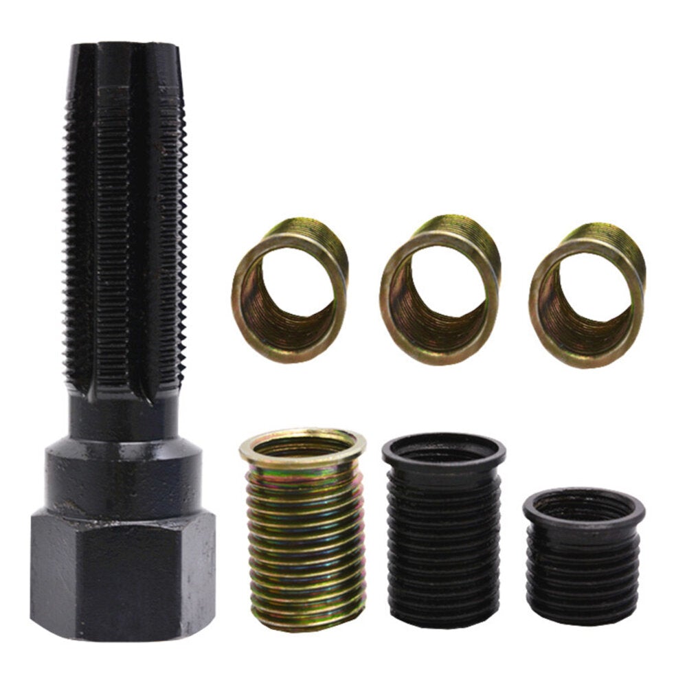 16pcs Vehicle Spark Plug Tap Automobiles Steel Maintance Auto Thread Repair Kit