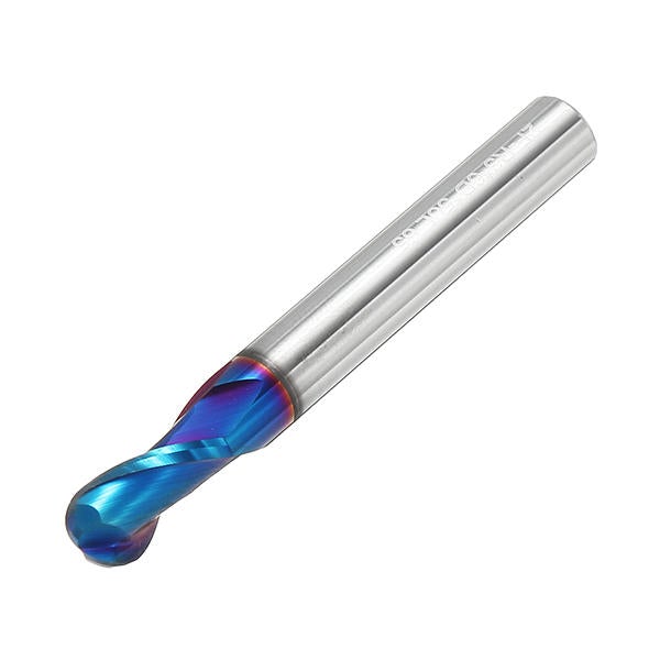 R0.5-R3 2 Flutes Tungsten Carbide End Mill HRC65 NACO Coated Ball Nose Cutter