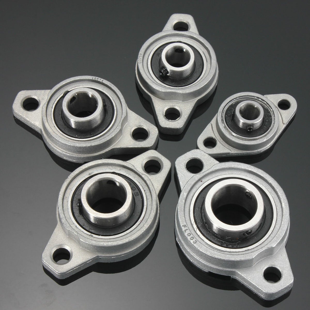 Zinc Alloy Pillow Block Flange Ball Bearing 8/10/12/15/17mm Bore Diameter KFL Series
