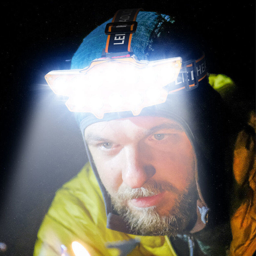 12*P90 LED Headlamp USB Rechargeable Long Shoot 4 Modes Bike Head Torch Flashlight Waterproof Camping Fishing