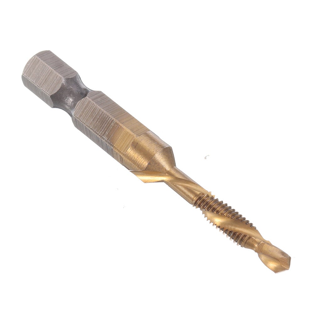 6Pcs M3-M10 Combination Drill Tap Bit HSS Titanium Coated Deburr Countersink Bits with Aotumatic Center Punch