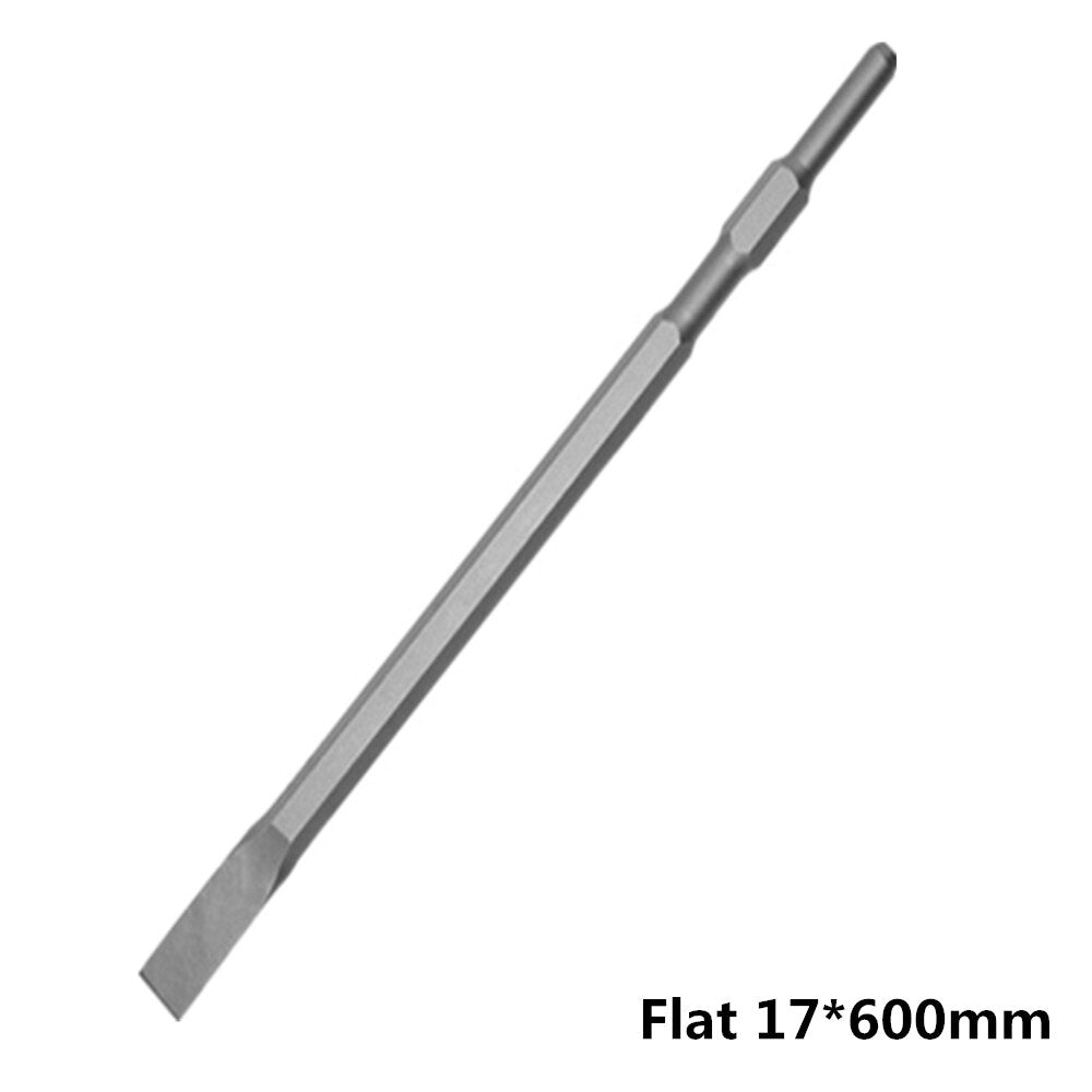 17 x 280/400/600mm Pointed/Flat Head Hex Shank Drill Bit for Hammer Drill Machine Slot