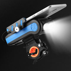 4-in-1 4000mAh 550LM Bike Light USB Rechargeable Power Bank Waterproof Phone Holder Headlight With Bike Horn
