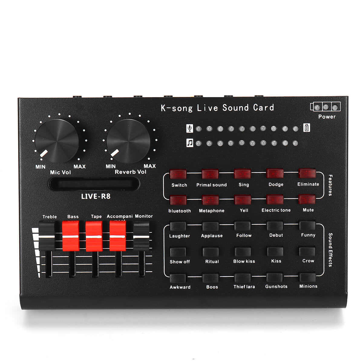 15 Sound Effects Bluetooth Live Sound Card Audio Mixers Webcast Headset Mic Voice Control for Phone Computer